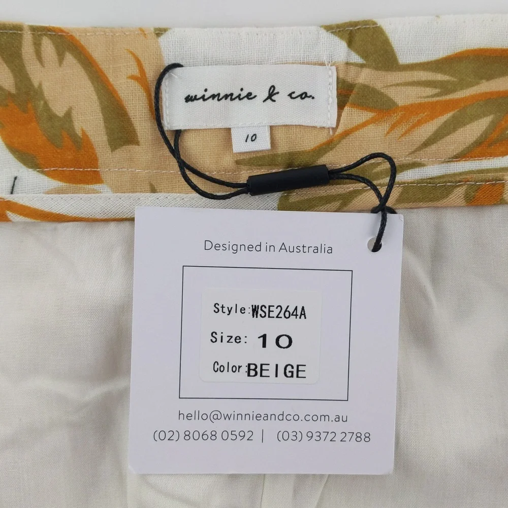 Minnie & Co Women's Shorts Size 10 Beige Green White Zip Fly Pockets Lined NEW - Picture 8 of 10